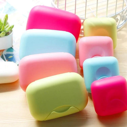 Practical Soap Box for Everyday Home and Travel Needs showing colorful compact soap cases for bathroom and travel storage