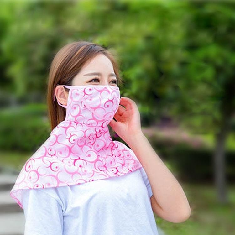 UV Protection Summer Neck Gaiter with Breathable Mask for Outdoor Activities - Random Color Delivery