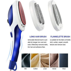 Portable Handheld Fabric Steamer with Interchangeable Brushes and Measuring Cup for Travel and Home Use