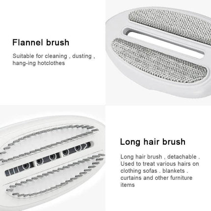 Handheld Travel Clothes Steamer Blue For Wrinkle Free Garments detachable flannel and long-hair brush heads for lint, dust and fabric smoothing