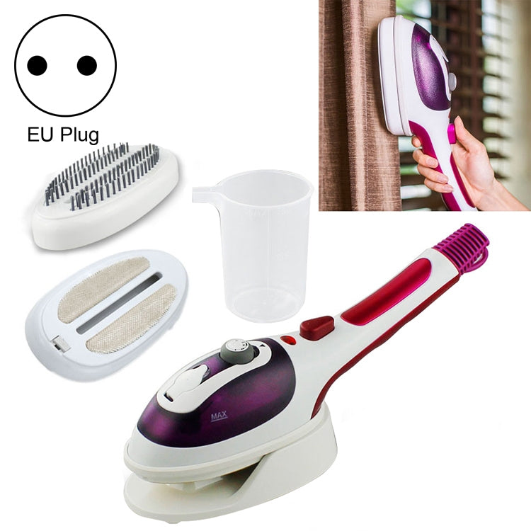 Multifunction Household Handheld Steamer Travel Portable Hand - Held Steam Hanging Hot Machine Ceramic Bottom with Flannelette Brush & Hair Brush & Measuring Cup,EU Plug, EU Plug Purple, EU Plug Blue