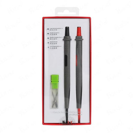 Kaisi Universal Digital Multimeter Probe for Electrical Testing in red and black probes with sharp steel needles packaged for PCB and electronics troubleshooting