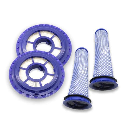 Replacement Filter for Dyson DC41 and DC65 Vacuum Cleaners - set of two circular and two cylindrical blue filters for improved suction and pet hair