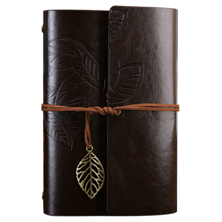 Creative Retro Autumn Leaves Pattern Loose-leaf Travel Diary Notebook, Size: L, L