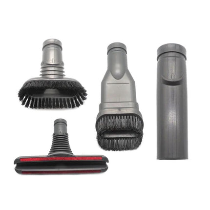 Versatile 4-in-1 Brush Set for Dyson Vacuum Dust Removal - four interchangeable brush heads for corners, upholstery, and car interiors