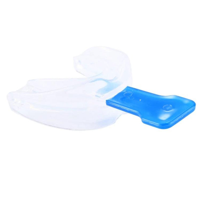 Anti Snore Tray Set For Quiet Sleep EVA Material Night Use - clear food-grade EVA mouth tray with blue handle for comfortable night use