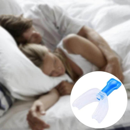 Anti Snore Tray Set For Quiet Sleep EVA Material Night Use comfortable couple sleeping with mouthpiece shown