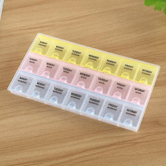 Weekly 21 Compartment Pill Organizer - 7 Day Medicine Storage Box for Vitamins and Supplements