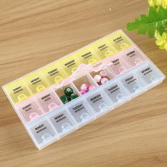 Weekly 21 Compartment Pill Organizer - 7 Day Medicine Storage Box for Vitamins and Supplements