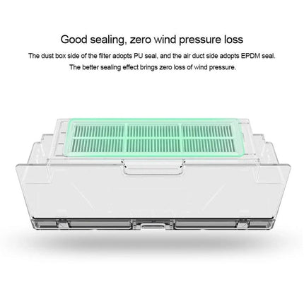 Xiaomi Sweeping Robot Main Brush and Filter Replacement Kit replacement dust box with green HEPA filter and sealed air duct for optimal suction
