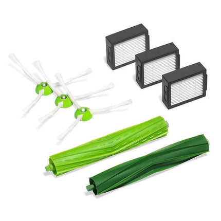 Replacement Brush Set for iRobot Roomba i7, E5, and E6 Models - green roller brushes, side brushes and filters for routine maintenance