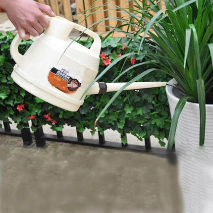 Watering Can 7L For Home Garden And Indoor Plants Everyday - beige 7L ergonomic watering can with long spout pouring into indoor pot