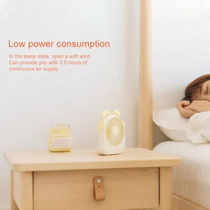 Rabbit Shape Mini Portable Fan For Desk And Travel With 1200mAh Battery