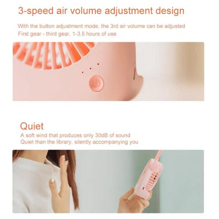 Rabbit Shape Mini Portable Fan For Desk And Travel With 1200mAh Battery