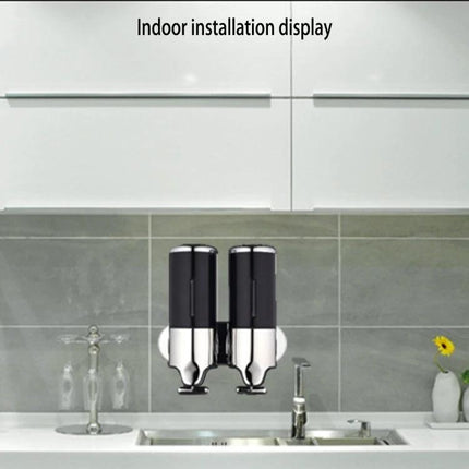 Stainless Steel Wall-Mounted Soap Dispenser for Bathroom Essentials installed above sink in modern bathroom keeping counters tidy