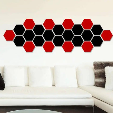 3D Hexagonal Mirror Wall Sticker Set, 10x10 cm for Living Room Decor