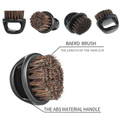 Portable Black ABS Boar Hair Brush for Men's Shaving and Grooming