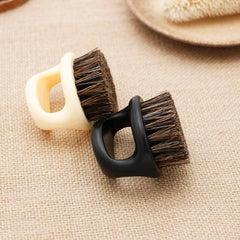 Portable Black ABS Boar Hair Brush for Men's Shaving and Grooming