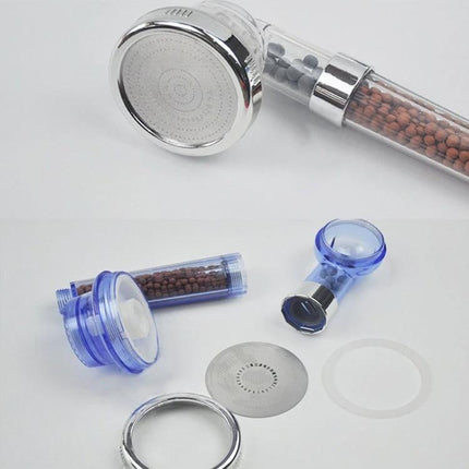A Shower Head for Daily Home Bathroom Routines with removable filter beads and parts shown for consistent flow and impurity reduction