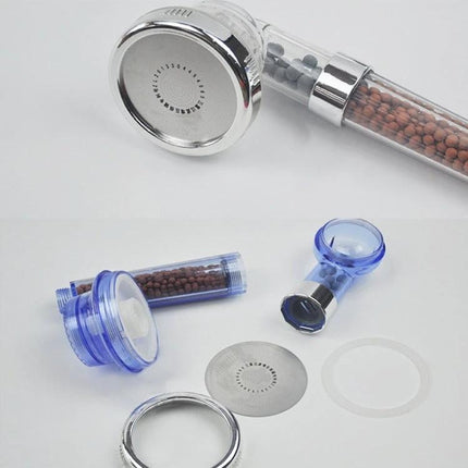 Adjustable Shower Head for Everyday Home Bathroom Use with removable mineral filter beads and multiple spray settings