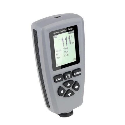 RZ Handheld Paint Thickness Gauge for Coating Measurement handheld device with LCD showing coating thickness readings