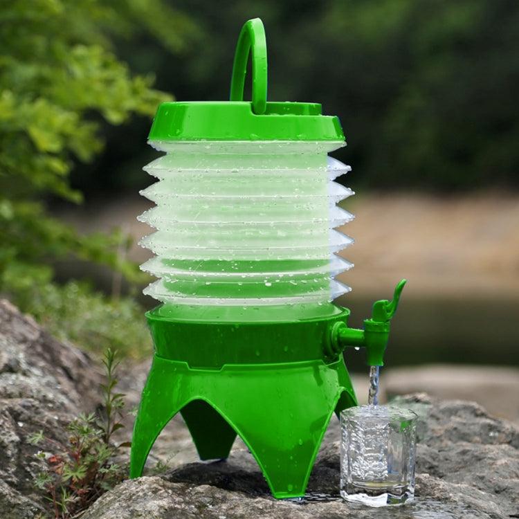 Cubo plegable telescópico compacto de 5 l para almacenar agua y cerveza al aire libre con grifo y asa de transporte