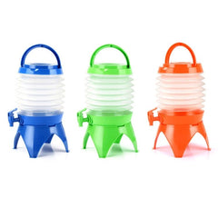 Compact 5L Outdoor Telescopic Folding Water and Beer Storage Bucket with Tap and Carry Handle