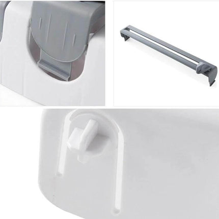 Kitchen Cling Film Holder Wall Mounted, Grey for Easy Wrapping - wall-mounted grey ABS organizer holding cling film, foil and towels with top shelf and hanging hole
