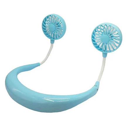 Mini Hanging Neck Fan With LED Light For Outdoor Hands Free