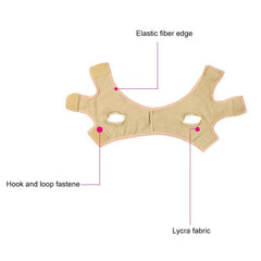 Cinturón facial transpirable de licra color carne para el cuidado de la piel y levantamiento de la papada, tamaño: S