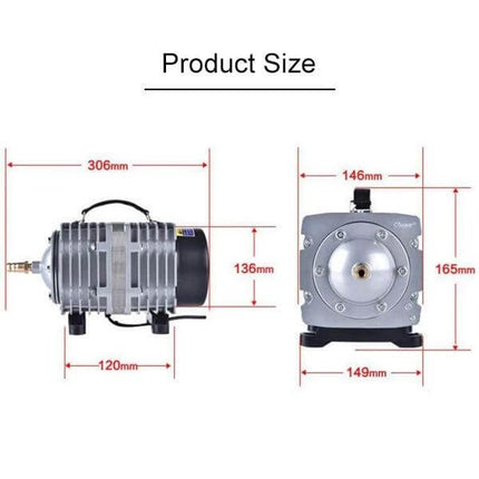 Aquarium Oxygen Air Pump Electromagnetic For Fish Tank oil-free low-noise compressor with dimensions 306x165x149mm for home and commercial aquariums