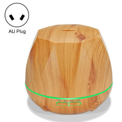 Wood Grain Ultrasonic Humidifier with LED Night Light and Remote Control - 400mL Capacity (Light Peach Color)