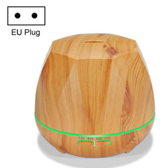 Wood Grain Peach-Shaped Humidifier with LED Lights - 400mL Ultrasonic Aromatherapy Diffuser & Automatic Alcohol Sprayer (Dark Wood, EU Plug)