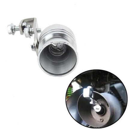 Universal Aluminum Turbo Sound Exhaust Muffler Pipe Whistler, Size L - lightweight aluminum turbo whistle muffler for DIY vehicle install