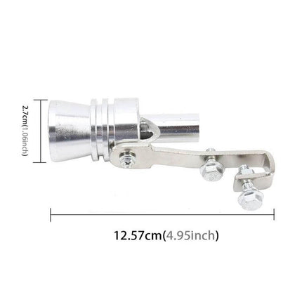 Universal Aluminum Turbo Sound Exhaust Muffler Pipe Whistler, Size L lightweight silver turbo whistler with adjustable clamp 12.57cm length