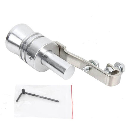 Universal Aluminum Turbo Sound Whistle For Cars Size S - compact aluminum turbo whistle with mounting bracket and hex key for easy installation