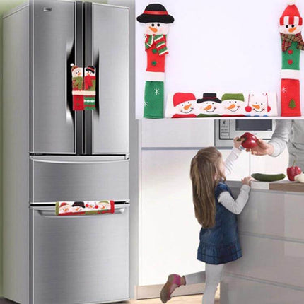 Christmas Style Door Handle Covers 23x14cm Set for Fridge snowman handle covers on stainless steel fridge protecting from fingerprints