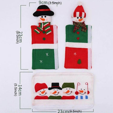 Christmas Style Door Handle Covers 23x14cm Set for Fridge soft snowman handle covers set of three protects fridge handles from fingerprints
