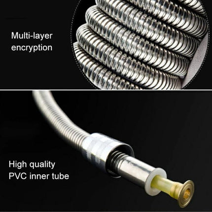 Durable Shower Hose for Everyday Home Bathing Routines stainless steel outer with PVC anti-burst inner, leak-resistant replacement hose