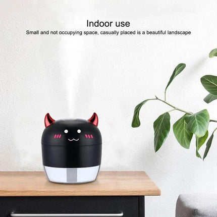 Devil Atomizing Humidifier With Colorful Night Lights compact 200mL desk humidifier with cute devil design and mist for indoor use