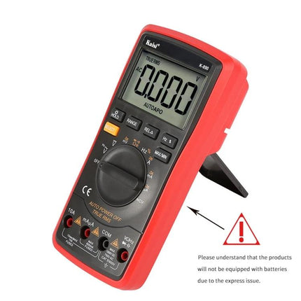 Kaisi Handheld Digital Multimeter for Electrical Measurements showing large 21mm screen and red protective casing for technicians and DIY troubleshooting