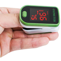 Portable LED Finger Pulse Oximeter with HD Display - Blood Oxygen and Pulse Rate Monitor Green M130 (Green)