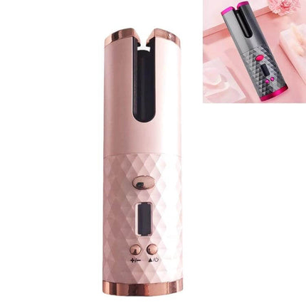 Hair Curler USB Charging For Everyday Curls At Home - wireless automatic curling iron with LCD display and anti-snag hair care