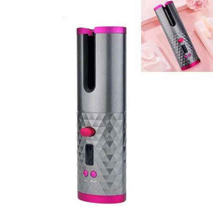 Hair Curler USB Charging For Everyday Curls At Home - portable wireless automatic curler with LCD display, anti-tangle design, USB charging
