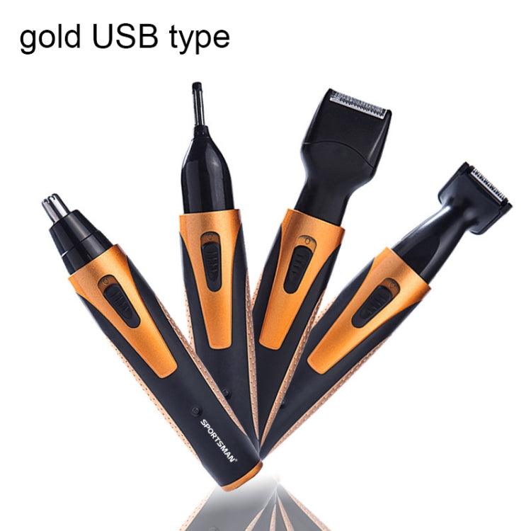 Gold USB Rechargeable 4-in-1 Ear, Nose & Beard Trimmer for Men Gold USB Type