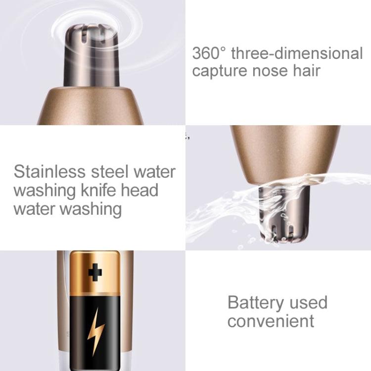 Compact Waterproof Bullet Trimmer for Nose & Ear Hair (Gold)