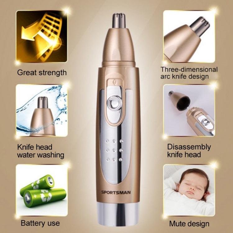 Compact Waterproof Bullet Trimmer for Nose & Ear Hair (Gold)