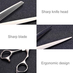 Professional Stainless Steel Hair Cutting and Thinning Scissors Set with Ergonomic Grip