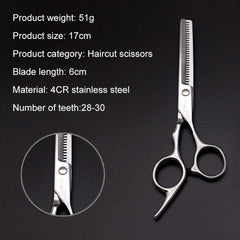 Professional Stainless Steel Hair Cutting and Thinning Scissors Set with Ergonomic Grip