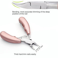 Dual Function Stainless Steel Nail Clipper Set for Paronychia - Olecranon Nipper & Ingrown Nail Lifter